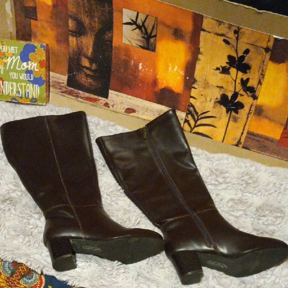 Comfortview Dark Brown Heeled Boots